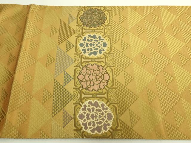 平和屋本店●極上　伝統工芸士　曽根武勇　太鼓柄袋帯　蜀江花文　逸品　DZAB6641kh6