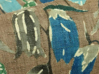 平和屋本店＊希少　夏物　国画会重鎮　型絵染作家　添田敏子　型絵染　九寸名古屋帯　花　麻　逸品　DZAB6644kh6
