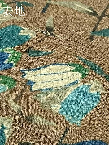 平和屋本店＊希少　夏物　国画会重鎮　型絵染作家　添田敏子　型絵染　九寸名古屋帯　花　麻　逸品　DZAB6644kh6
