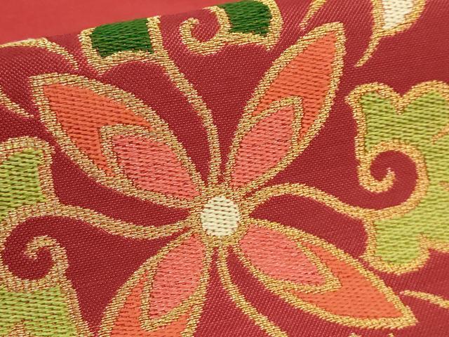 平和屋着物●極上　洛風林　工芸帯地　九寸名古屋帯　花菱文　金糸　逸品　DZAB6650kh6
