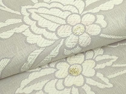 平和屋着物●極上　九寸名古屋帯　唐織　更紗花文　金糸　逸品　未使用　DZAB6658kh6
