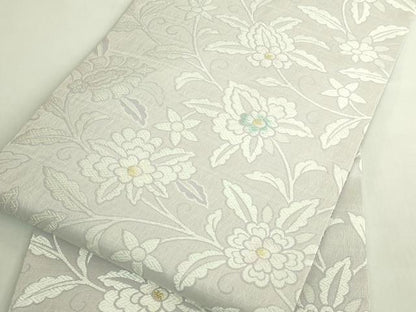 平和屋着物●極上　九寸名古屋帯　唐織　更紗花文　金糸　逸品　未使用　DZAB6658kh6