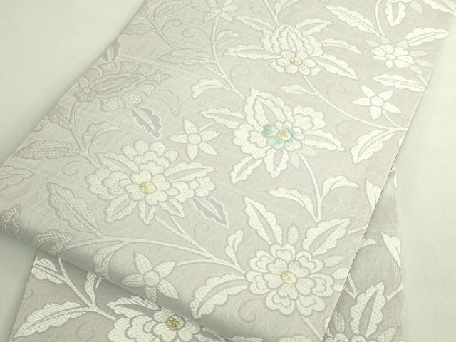 平和屋着物●極上　九寸名古屋帯　唐織　更紗花文　金糸　逸品　未使用　DZAB6658kh6
