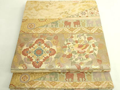 平和屋着物●極上　六通柄袋帯　鳥獣花文　金糸　逸品　DZAB6662kh6