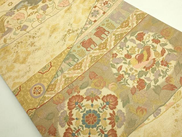 平和屋着物●極上　六通柄袋帯　鳥獣花文　金糸　逸品　DZAB6662kh6