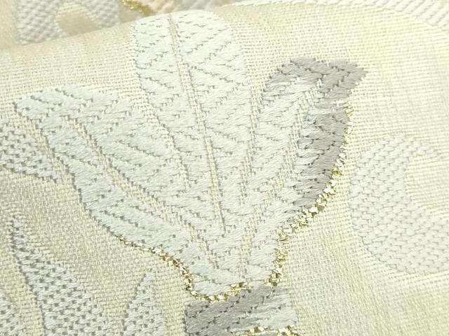 平和屋着物●極上　両面　六通柄袋帯　スリーシーズン帯　唐織　唐草文　金糸　逸品　DZAB6663kh6