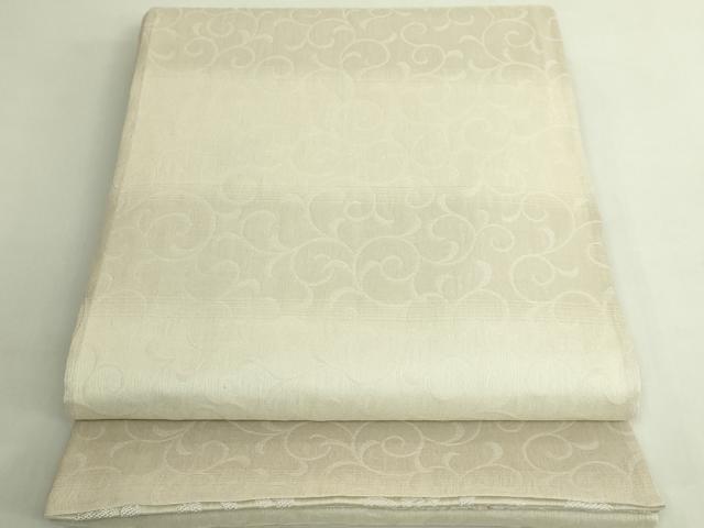 平和屋着物●極上　両面　六通柄袋帯　スリーシーズン帯　唐織　唐草文　金糸　逸品　DZAB6663kh6