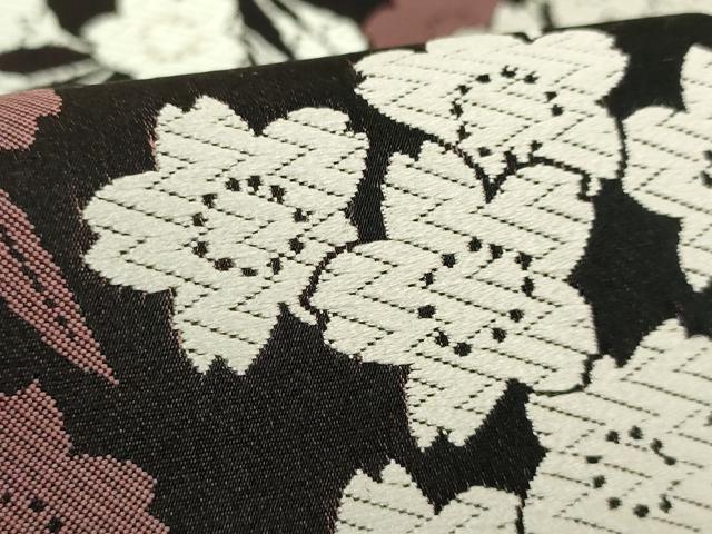 平和屋本店●極上　創業200年・7代目永治屋清左衛門　両面　六通柄袋帯　唐織　園山桜花文　金糸　やまと誂製　逸品　DZAB6667kh6
