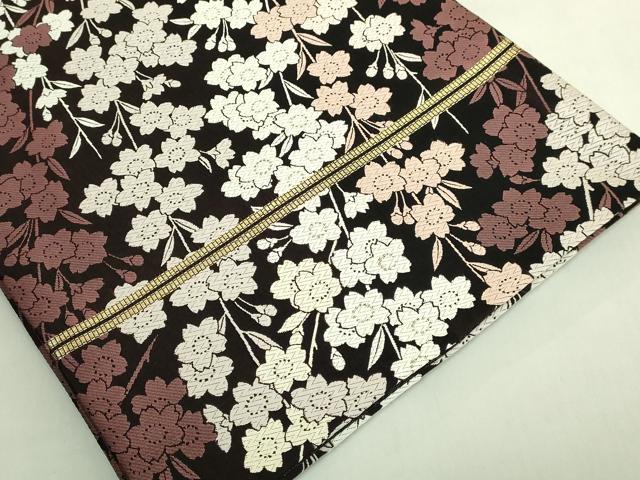 平和屋本店●極上　創業200年・7代目永治屋清左衛門　両面　六通柄袋帯　唐織　園山桜花文　金糸　やまと誂製　逸品　DZAB6667kh6