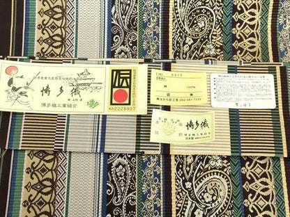 平和屋本店●極上 本場筑前博多織 両面全通柄袋帯 日高さと子 ペイズリー 間道 はかた匠工芸 博多金ラベル 証紙付 逸品 未使用 DZAB6669kh6