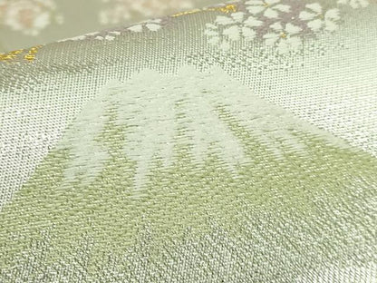 平和屋着物●極上　六通柄袋帯　唐織　天輝曜変織　絢欄桜前線文　暈し染め　金銀糸　冊子付き　やまと誂製　逸品　DZAB6670kh6