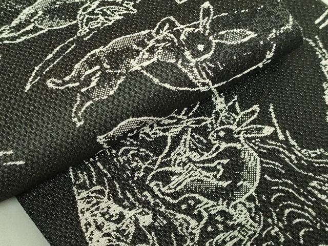 平和屋着物●極上　両面　半幅帯　BANKAN　わものや　鳥獣戯画　逸品　DZAB6680kh6