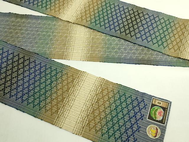 平和屋着物●極上　首里織　草木家　名嘉幸代 　半幅帯　証紙付き　逸品　未使用　DZAB6682kh6