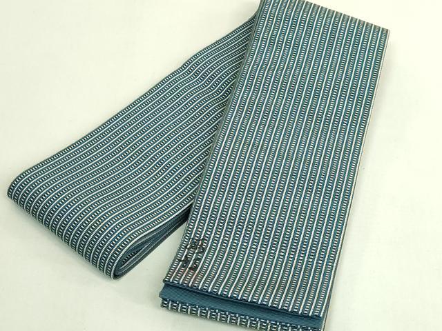 平和屋着物●希少　男性　人間国宝　甲田綏郎　角帯　縞　逸品　DZAB6685kh6