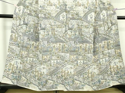 平和屋本店●極上　中国三大刺繍　スワトウ刺繍　汕頭刺繍　総刺繍　訪問着　エジプト壁画文様　金糸　反端付き　逸品　DZAB6701kh6
