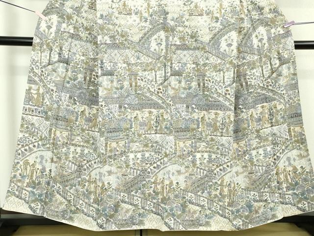 平和屋本店●極上　中国三大刺繍　スワトウ刺繍　汕頭刺繍　総刺繍　訪問着　エジプト壁画文様　金糸　反端付き　逸品　DZAB6701kh6