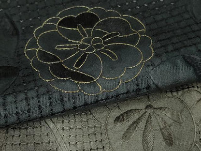 平和屋本店●極上　中国三大刺繍 スワトウ刺繍 汕頭刺繍 総刺繍 訪問着 辻が花　道長花文　暈し染め　濃い褐色地　金糸　逸品　DZAB6702kh6