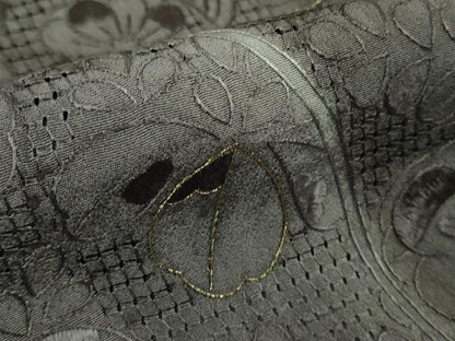 平和屋本店●極上　中国三大刺繍 スワトウ刺繍 汕頭刺繍 総刺繍 訪問着 辻が花　道長花文　暈し染め　濃い褐色地　金糸　逸品　DZAB6702kh6