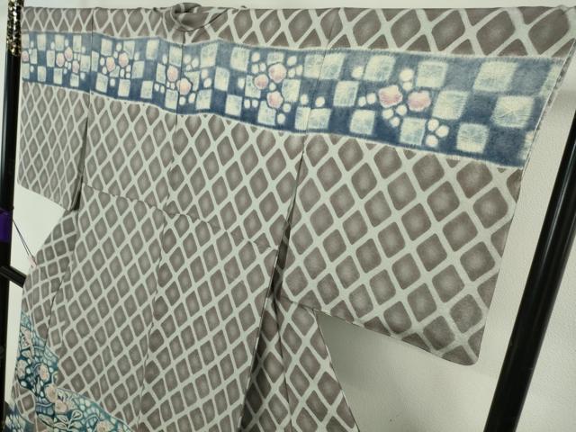 平和屋着物●極上　樋熊哲也　訪問着　辻が花　絞り　手描き　訪問着　暈し染め　金通し地　逸品　DZAB6707kh6