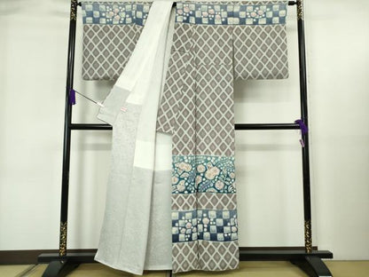 平和屋着物●極上　樋熊哲也　訪問着　辻が花　絞り　手描き　訪問着　暈し染め　金通し地　逸品　DZAB6707kh6