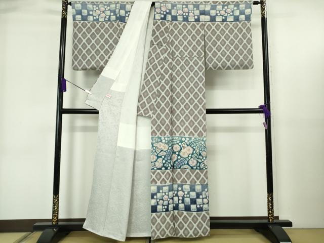 平和屋着物●極上　樋熊哲也　訪問着　辻が花　絞り　手描き　訪問着　暈し染め　金通し地　逸品　DZAB6707kh6