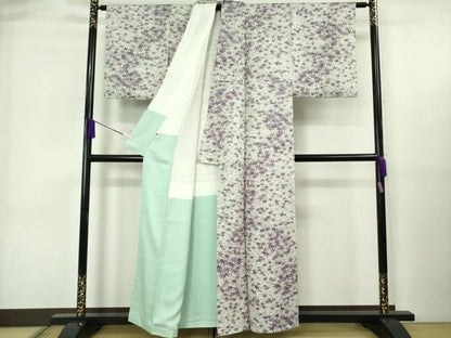 平和屋着物●極上　久保田一竹　幻の辻が花　小紋　楓　銀通し地　健勝苑扱い　逸品　DZAB6708kh6