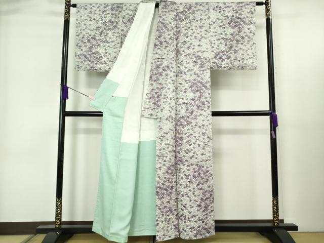 平和屋着物●極上　久保田一竹　幻の辻が花　小紋　楓　銀通し地　健勝苑扱い　逸品　DZAB6708kh6