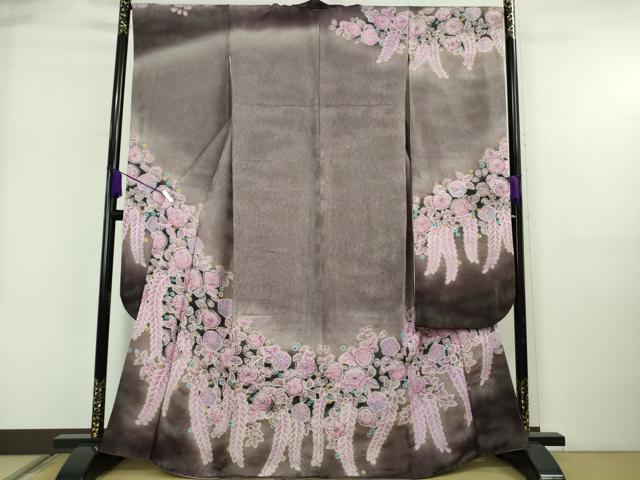 平和屋本店●極上　振袖　作家物　辻が花　暈し染め　銀通し地　まるやま扱い　逸品　DZAB6712kh6
