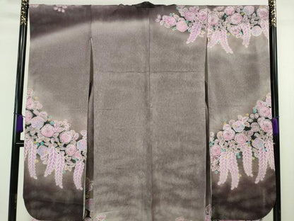 平和屋本店●極上　振袖　作家物　辻が花　暈し染め　銀通し地　まるやま扱い　逸品　DZAB6712kh6