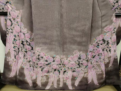 平和屋本店●極上　振袖　作家物　辻が花　暈し染め　銀通し地　まるやま扱い　逸品　DZAB6712kh6