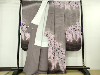 平和屋本店●極上　振袖　作家物　辻が花　暈し染め　銀通し地　まるやま扱い　逸品　DZAB6712kh6