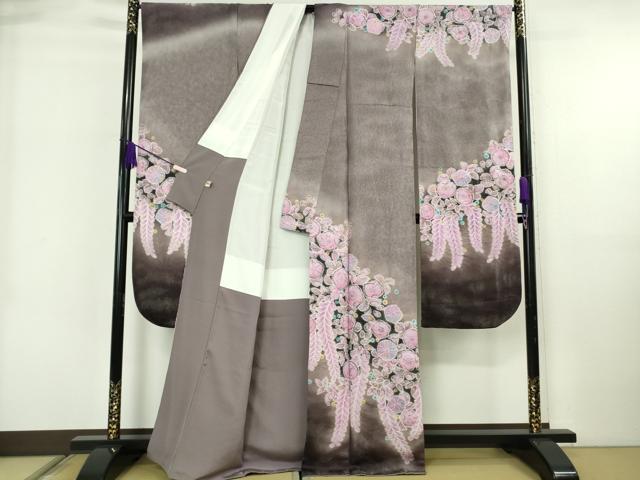 平和屋本店●極上　振袖　作家物　辻が花　暈し染め　銀通し地　まるやま扱い　逸品　DZAB6712kh6