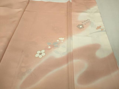 平和屋本店●極上　創業460年・千總　訪問着　駒刺繍　草花文　暈し染め　一斤染色地　金彩　逸品　DZAB6714kh6