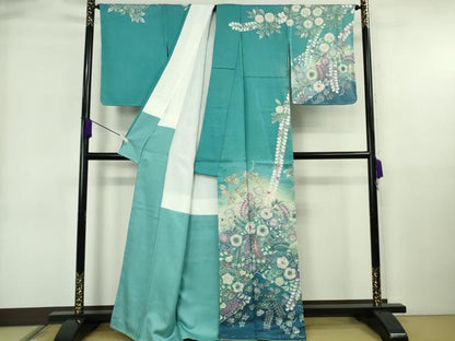平和屋着物●極上　吉乃一廉　幻の辻が花　訪問着　暈し染め　浅葱色地　銀通し地　逸品　未使用　DZAB6715kh6
