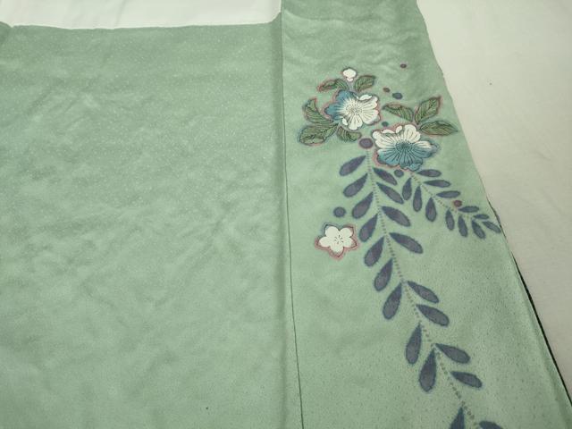 平和屋本店●極上　訪問着　辻が花　白緑色地　暈し染め　金彩　さが美扱い　逸品　DZAB6716kh6