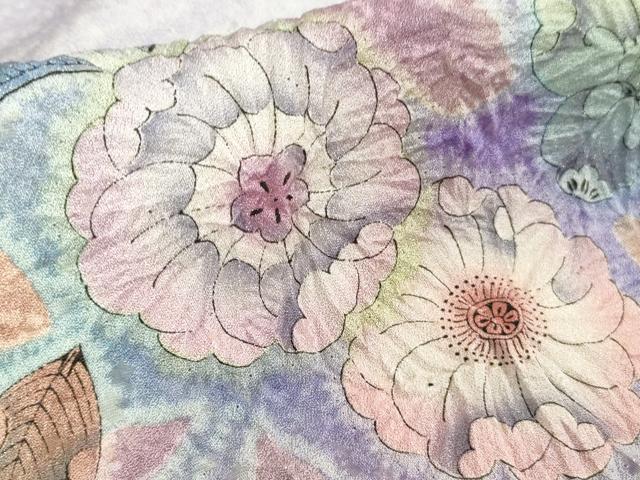 平和屋本店●極上　訪問着　辻が花　暈し染め　銀通し地　逸品　DZAB6717kh6