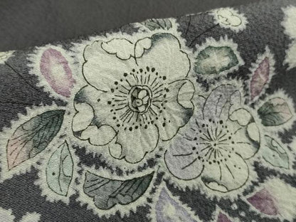 平和屋着物●極上　訪問着　作家物　辻が花　暈し染め　黒地　鬼しぼ縮緬　ロング丈　逸品　未使用　DZAB6718kh6