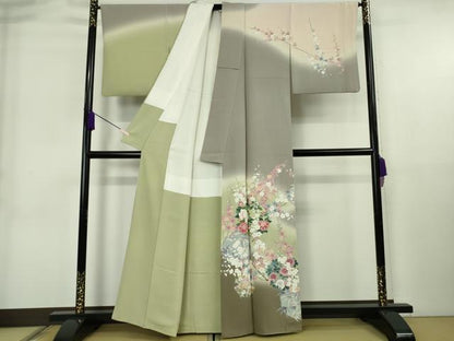 平和屋本店●極上　十日町　加賀草木友禅の第一人者　田村哲彦　訪問着　吉祥花丸文　暈し染め　逸品　DZAB6725kh6