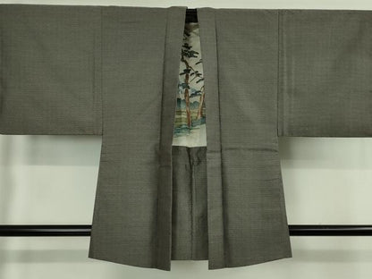 平和屋着物●極上　男性　お召　アンサンブル　十二支　干支　錦仰織　反端付き　逸品　DZAB6732kh6