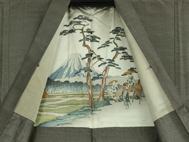 平和屋着物●極上　男性　お召　アンサンブル　十二支　干支　錦仰織　反端付き　逸品　DZAB6732kh6