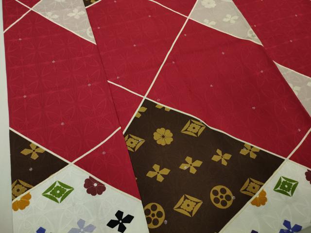 平和屋本店∞極上　道中着　ロング丈　切嵌　七宝　銀糸　反端付き　逸品　未使用　DZAB6736kh6