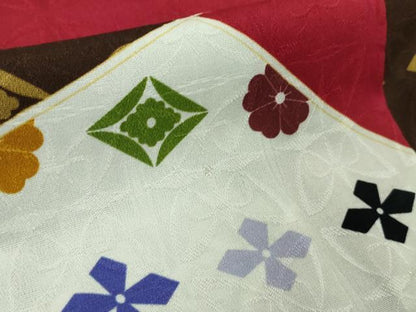 平和屋本店∞極上　道中着　ロング丈　切嵌　七宝　銀糸　反端付き　逸品　未使用　DZAB6736kh6