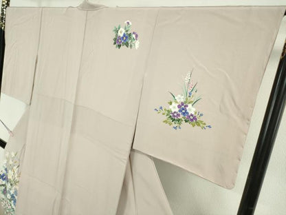 平和屋本店●極上　本加賀友禅作家 野村絵美　訪問着　華苑　灰梅色地　暈し染め　やまと誂製　色紙・証紙付き　逸品　未使用　DZAB6742kh6