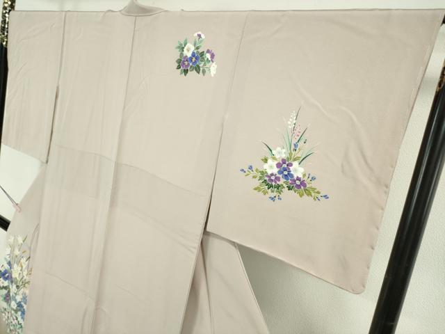 平和屋本店●極上　本加賀友禅作家 野村絵美　訪問着　華苑　灰梅色地　暈し染め　やまと誂製　色紙・証紙付き　逸品　未使用　DZAB6742kh6