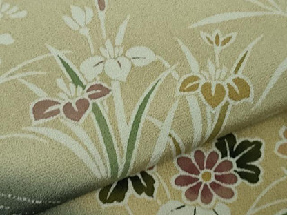 平和屋本店●極上　訪問着　草花文　黒地　暈し染め　逸品　DZAB6749kh6