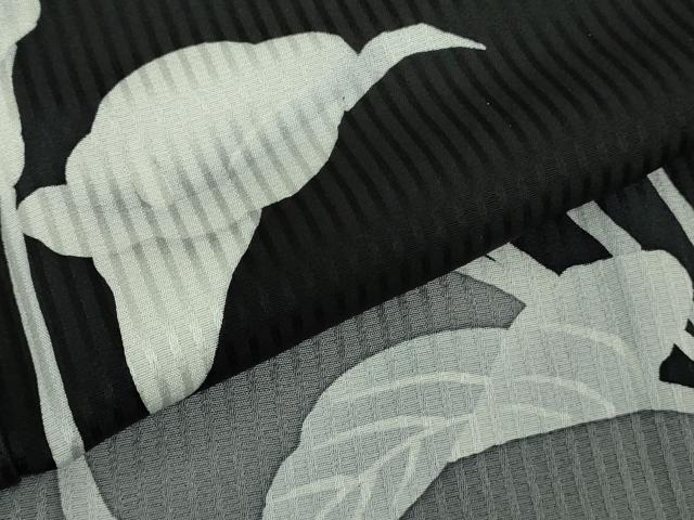 平和屋本店●極上　訪問着　カラー　黒×灰青色地　逸品　DZAB6751kh6