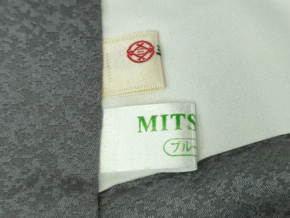 平和屋本店●極上　訪問着　カラー　黒×灰青色地　逸品　DZAB6751kh6