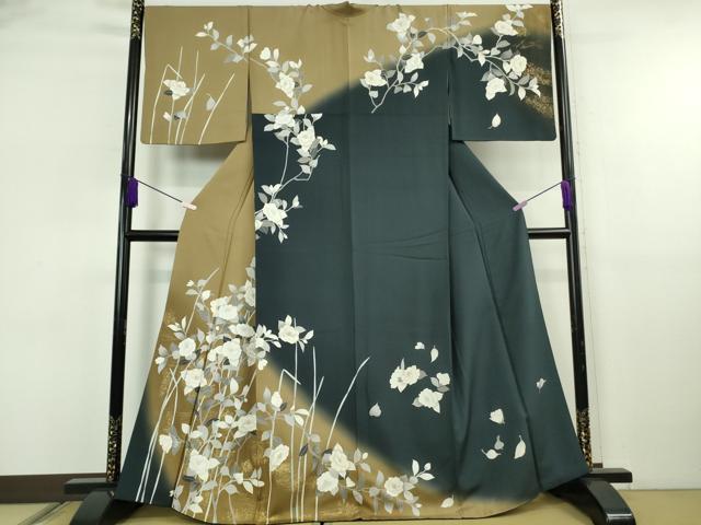 平和屋本店●極上　訪問着　枝椿　暈し染め　金彩　逸品　DZAB6752kh6