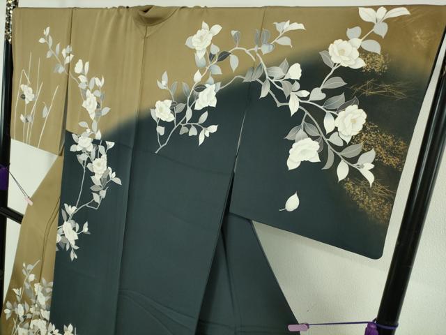 平和屋本店●極上　訪問着　枝椿　暈し染め　金彩　逸品　DZAB6752kh6