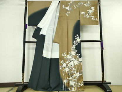 平和屋本店●極上　訪問着　枝椿　暈し染め　金彩　逸品　DZAB6752kh6